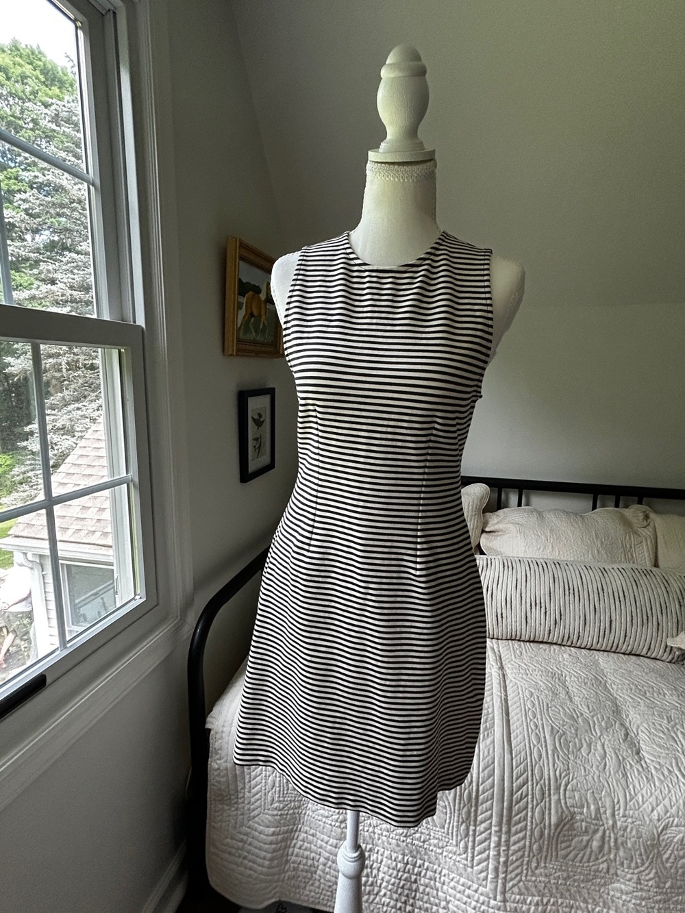 Everlane 90s dream shift Black and White Striped Sleeveless Mini Dress